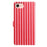 For iPhone 16e / iPhone 17e Wallet Case Vintage Stripes Leather Stand Flip Phone Cover with Wrist Strap - Red - 4