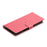 For iPhone 16e / iPhone 17e Wallet Case Vintage Stripes Leather Stand Flip Phone Cover with Wrist Strap - Red - 5