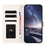 For iPhone 18 Pro / 17 Pro Wallet Case Vintage Stripes Leather Stand Flip Phone Cover with Wrist Strap - Red - 7