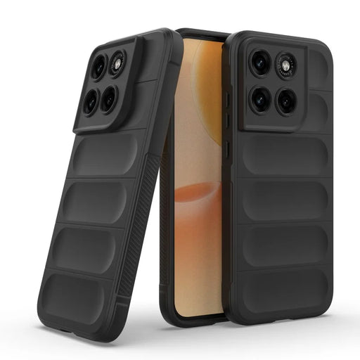 WANLONFENG TPU Case for Motorola Moto G87 5G / G77 5G / G67 5G HD Series Anti Slip Phone Cover with Tempered Glass - Black - 2