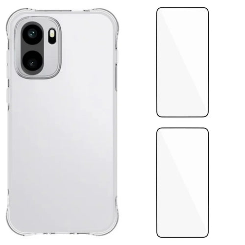WANLONFENG for  OnePlus Ace 6 Ultra 5G WL2 Series TPU Case 2.0mm Phone Cover with 2Pcs Tempered Glass Films - Transparent - 1