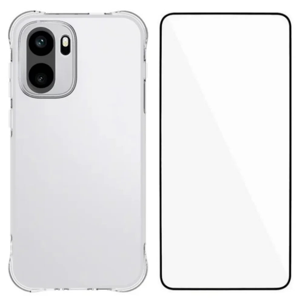 WANLONFENG for  OnePlus Ace 6 Ultra 5G WL Series Case 2.0mm TPU Phone Cover with Tempered Glass Film - Transparent - 1