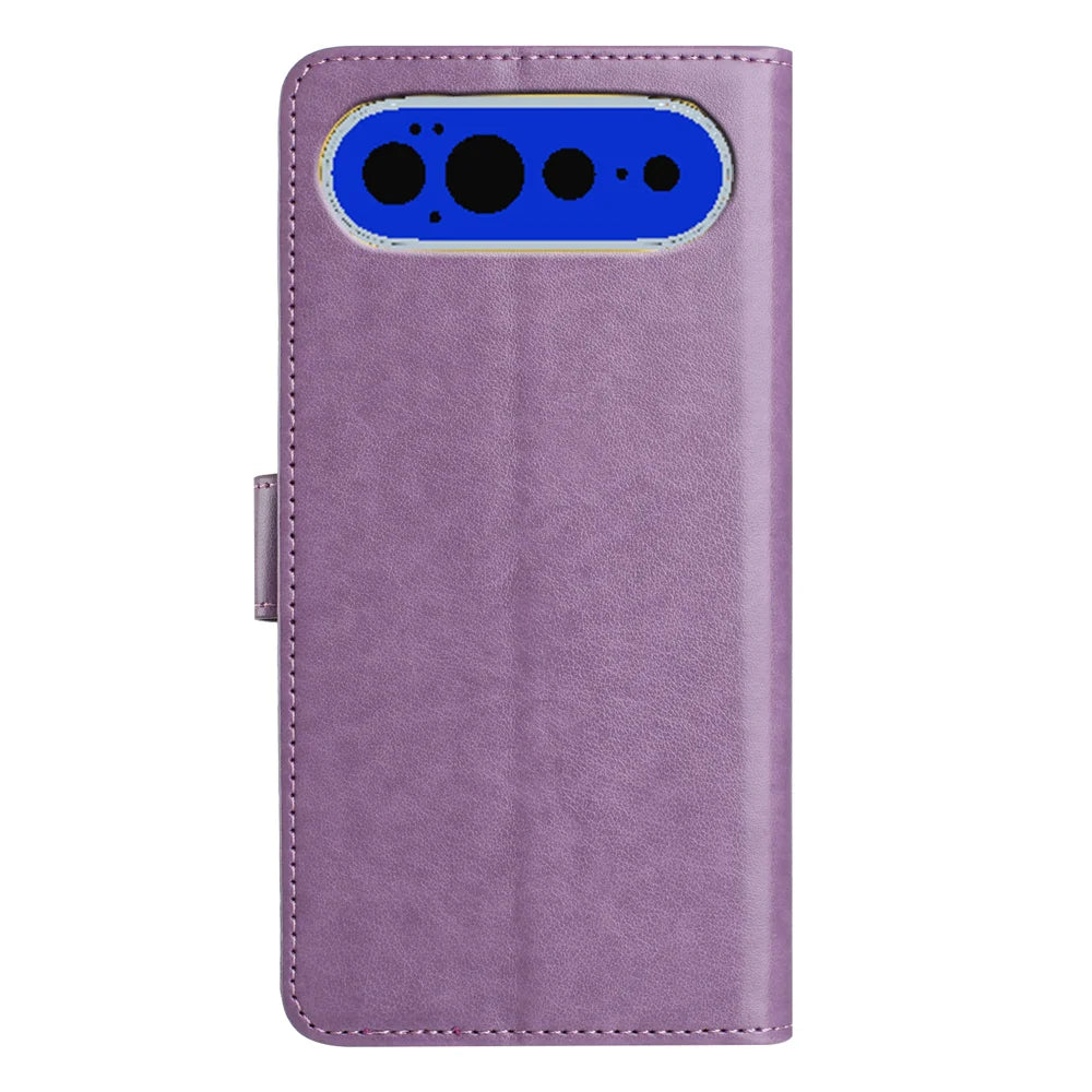 For Google Pixel 11 Pro XL Wallet Phone Case Stand PU Leather Folio Flip Cover with 8 Card Slot - Purple - 2
