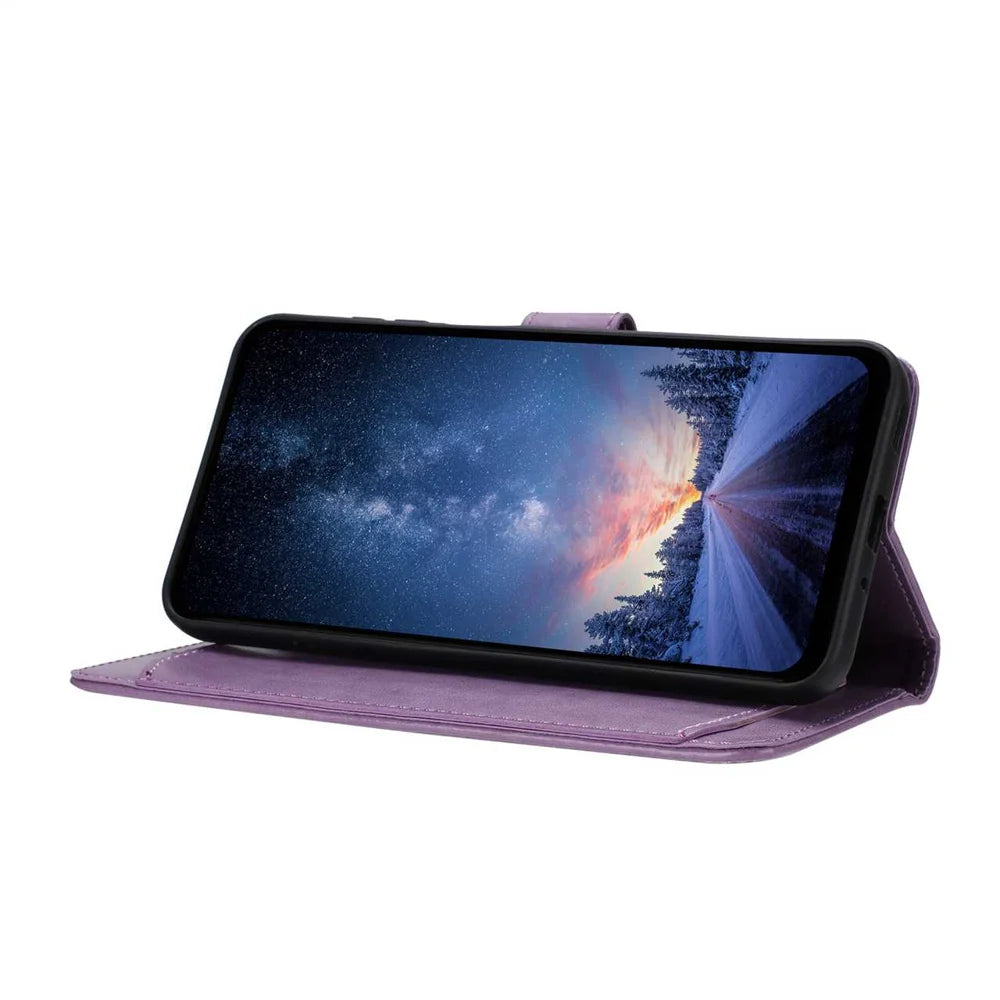 For Google Pixel 11 Pro Wallet Phone Case Stand PU Leather Folio Flip Cover with 8 Card Slot - Purple - 6