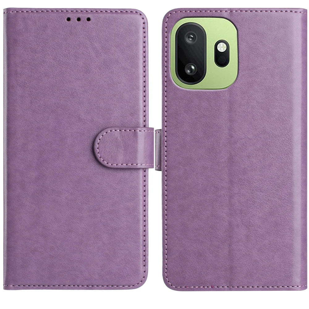 For OnePlus 15T 5G Wallet Phone Case Stand PU Leather Folio Flip Cover with 8 Card Slot - Purple - 3