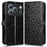 For Blackview Wave 7C Wallet Case Dot Pattern Imprint PU Leather Phone Cover with Wrist Strap - Black - 1