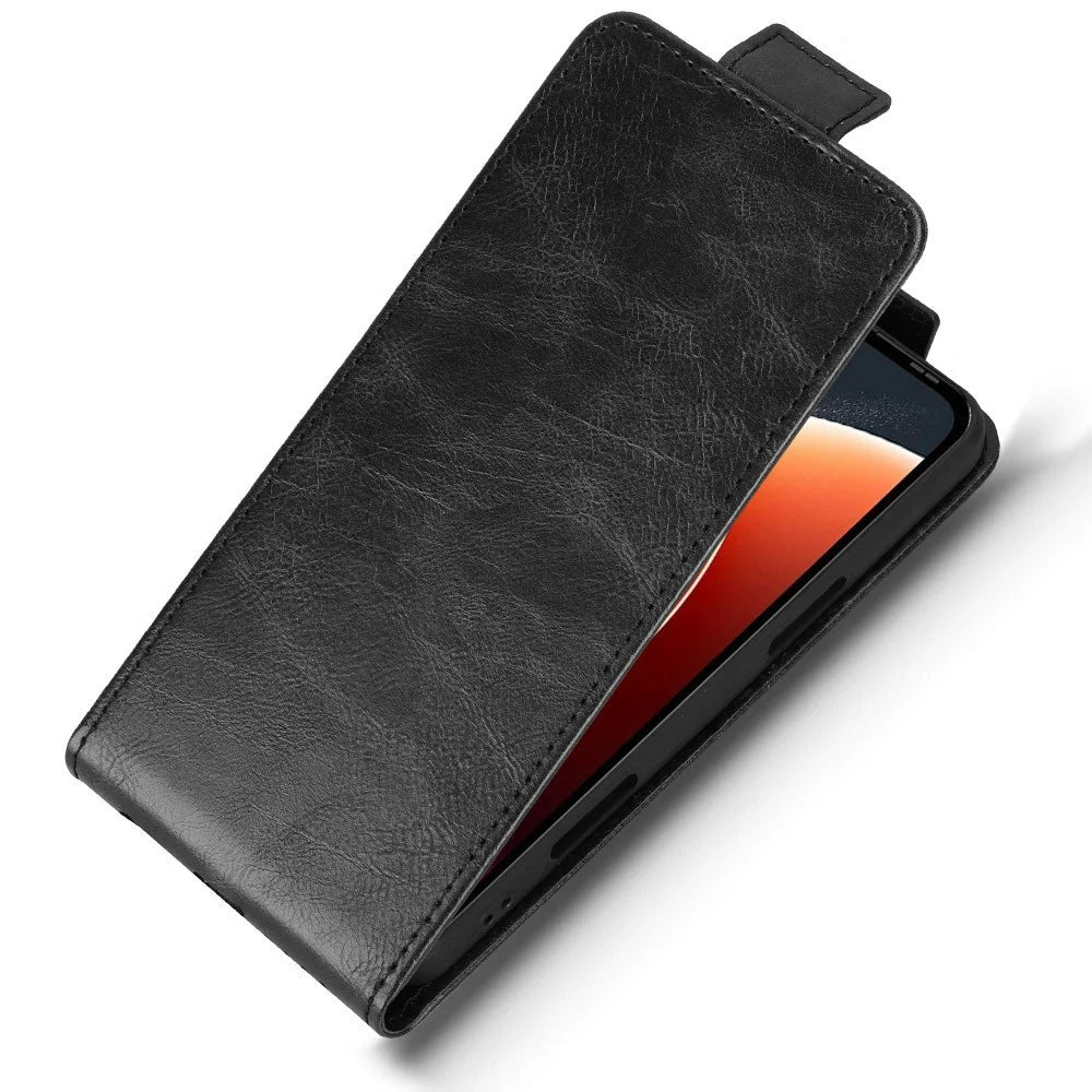 For Blackview Wave 7C Stand Case Magnetic Clasp Vertical Flip Leather Phone Cover with Card Holder - Black - 5