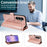 For Samsung Galaxy S26+ Wallet Case 9 Card Slots RFID Blocking Mandala Embossed Leather Flip Cover with Wrist Strap - Rose Gold - 3