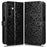 For Samsung Galaxy A27 5G Wallet Case Dot Pattern Imprint PU Leather Phone Cover with Wrist Strap - Black - 1