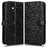 For Samsung Galaxy A37 5G Wallet Case Dot Pattern Imprint PU Leather Phone Cover with Wrist Strap - Black - 1