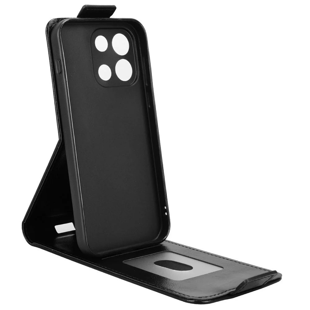 For OnePlus Turbo 6 5G  /  Nord 6 5G Stand Case Magnetic Clasp Vertical Flip Leather Phone Cover with Card Holder - Black - 2