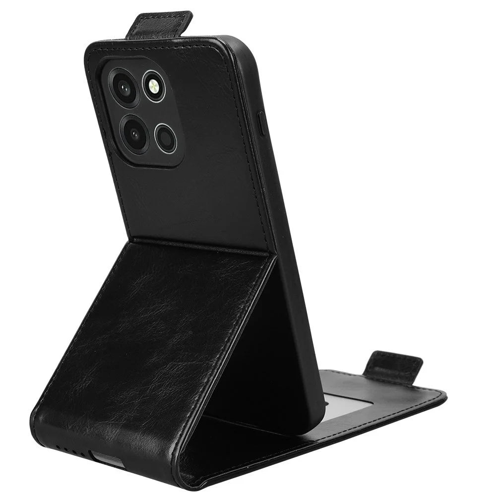 For OnePlus Turbo 6 5G  /  Nord 6 5G Stand Case Magnetic Clasp Vertical Flip Leather Phone Cover with Card Holder - Black - 4