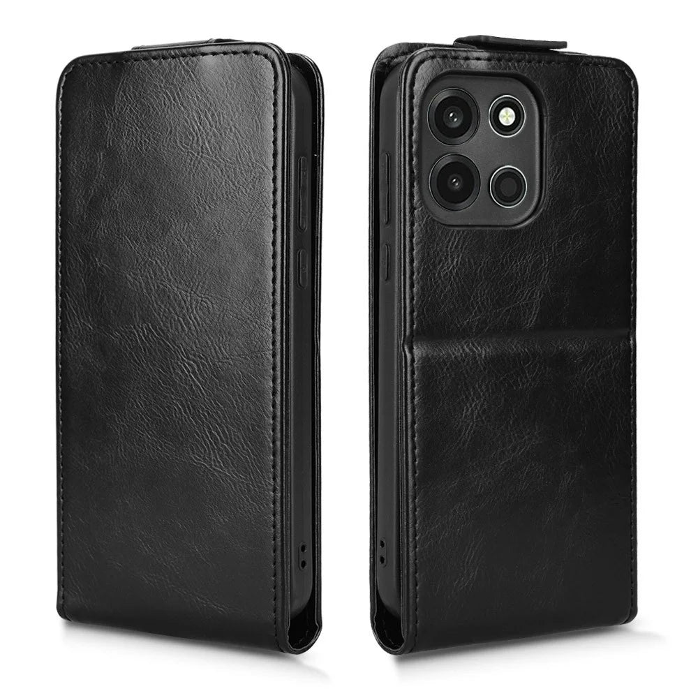 For OnePlus Turbo 6 5G  /  Nord 6 5G Stand Case Magnetic Clasp Vertical Flip Leather Phone Cover with Card Holder - Black - 6