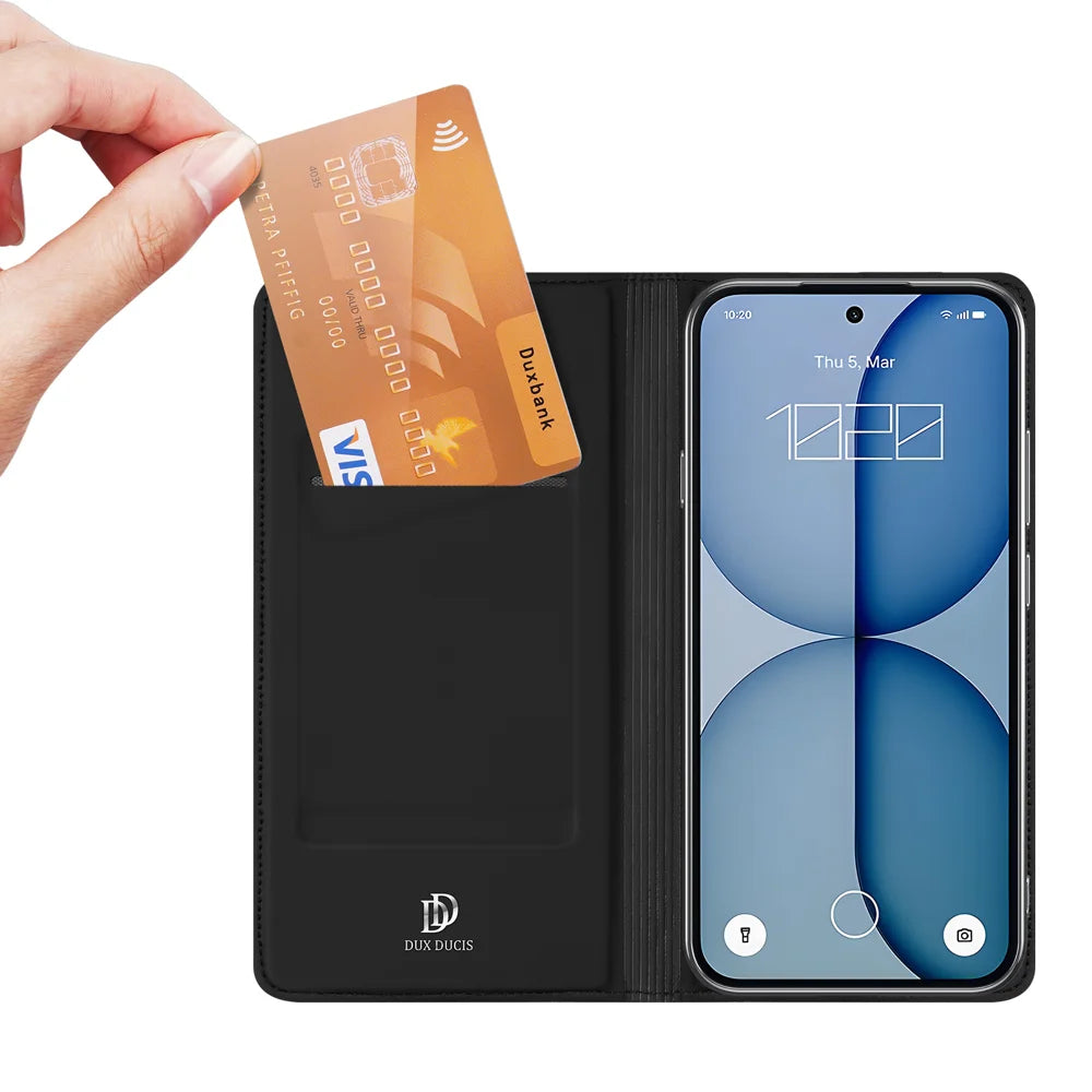 DUX DUCIS for Nothing Phone (4a) Case  Skin Pro Series Leather Stand Cover Card Holder - Black - 2