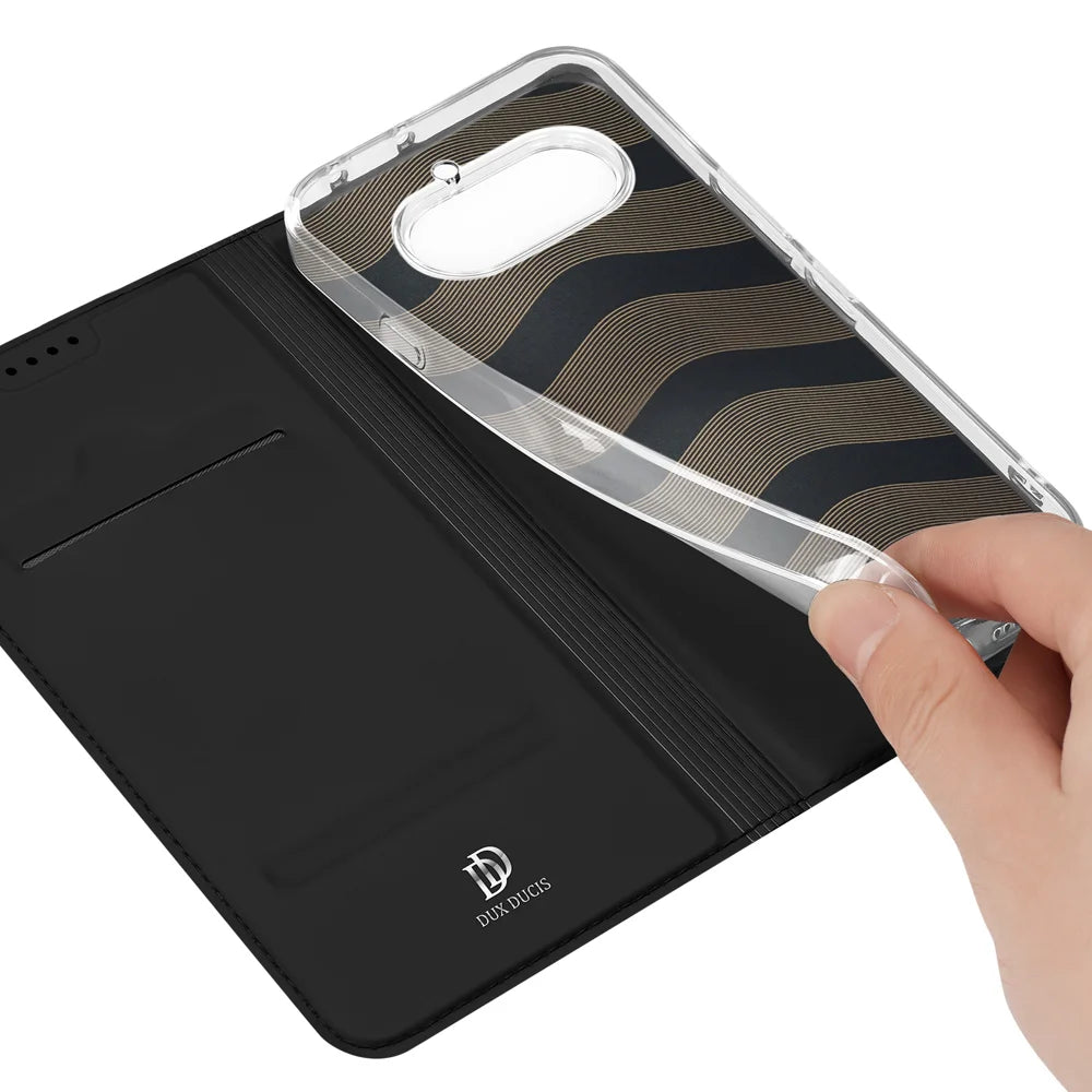 DUX DUCIS for Nothing Phone (4a) Case  Skin Pro Series Leather Stand Cover Card Holder - Black - 7