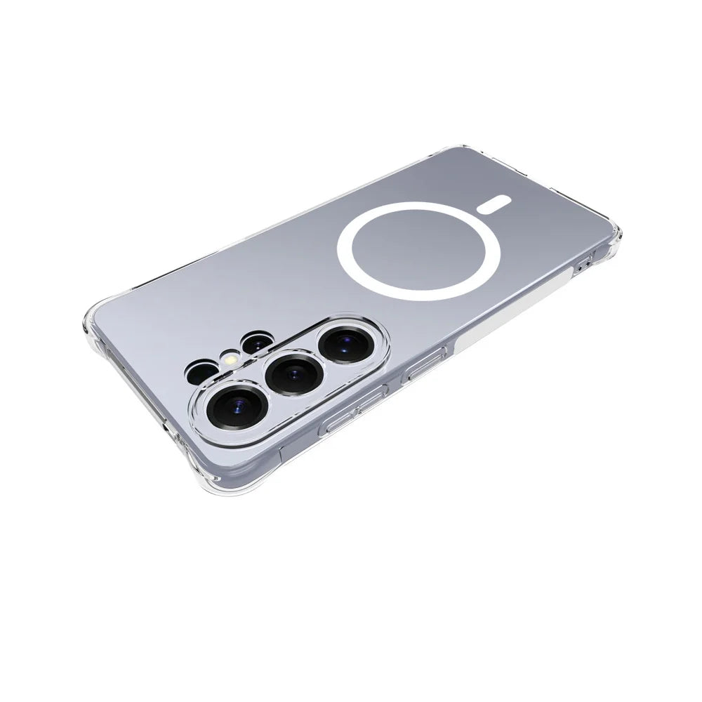 WANLONFENG for Samsung Galaxy S26 Ultra WL1 Series 2.0mm Magnetic Case Clear TPU Phone Back Cover with 2Pcs Screen Films - Transparent - 3