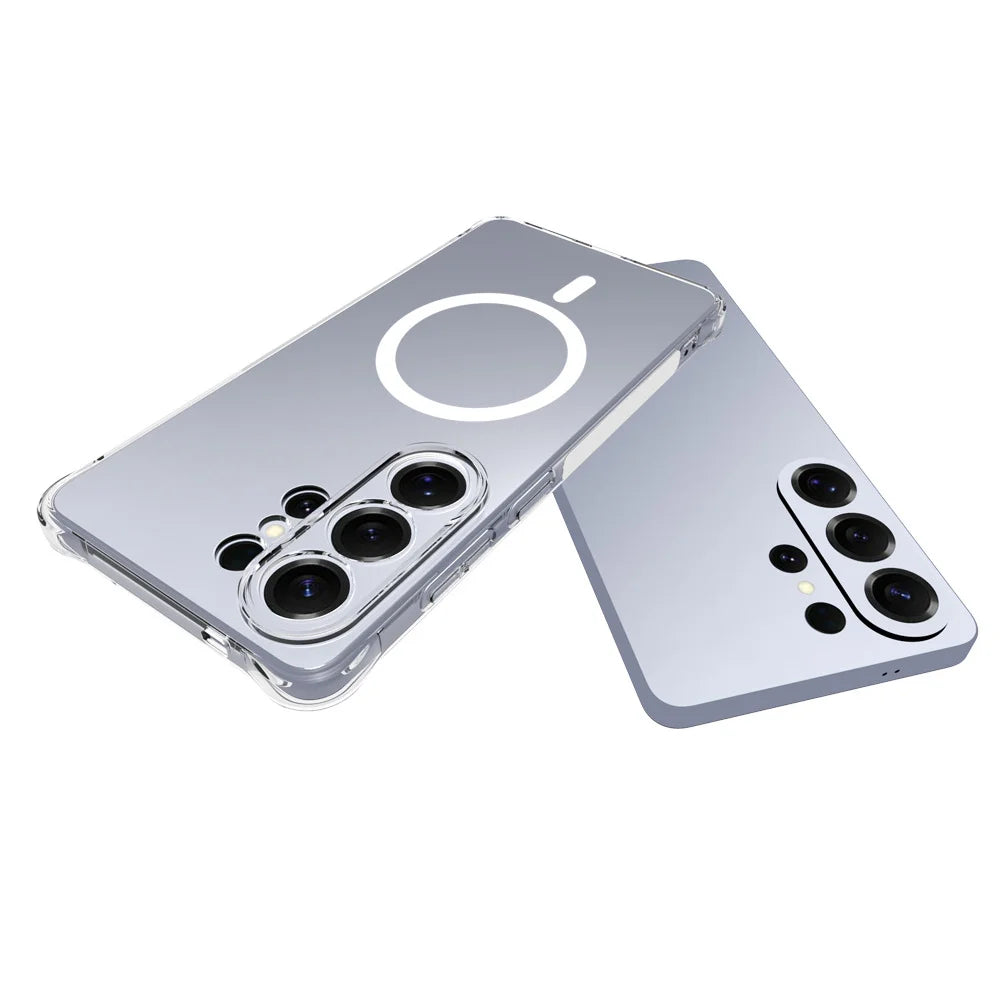 WANLONFENG for Samsung Galaxy S26 Ultra WL1 Series 2.0mm Magnetic Case Clear TPU Phone Back Cover with 2Pcs Screen Films - Transparent - 5