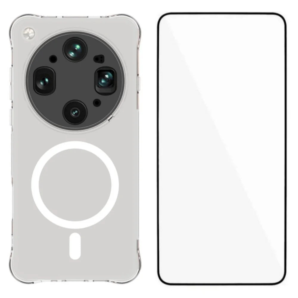 WANLONFENG for Oppo Find X9 Ultra 5G WL2 Series 2.0mm Magnetic Case Clear TPU Phone Back Cover with Screen Films - Transparent - 1