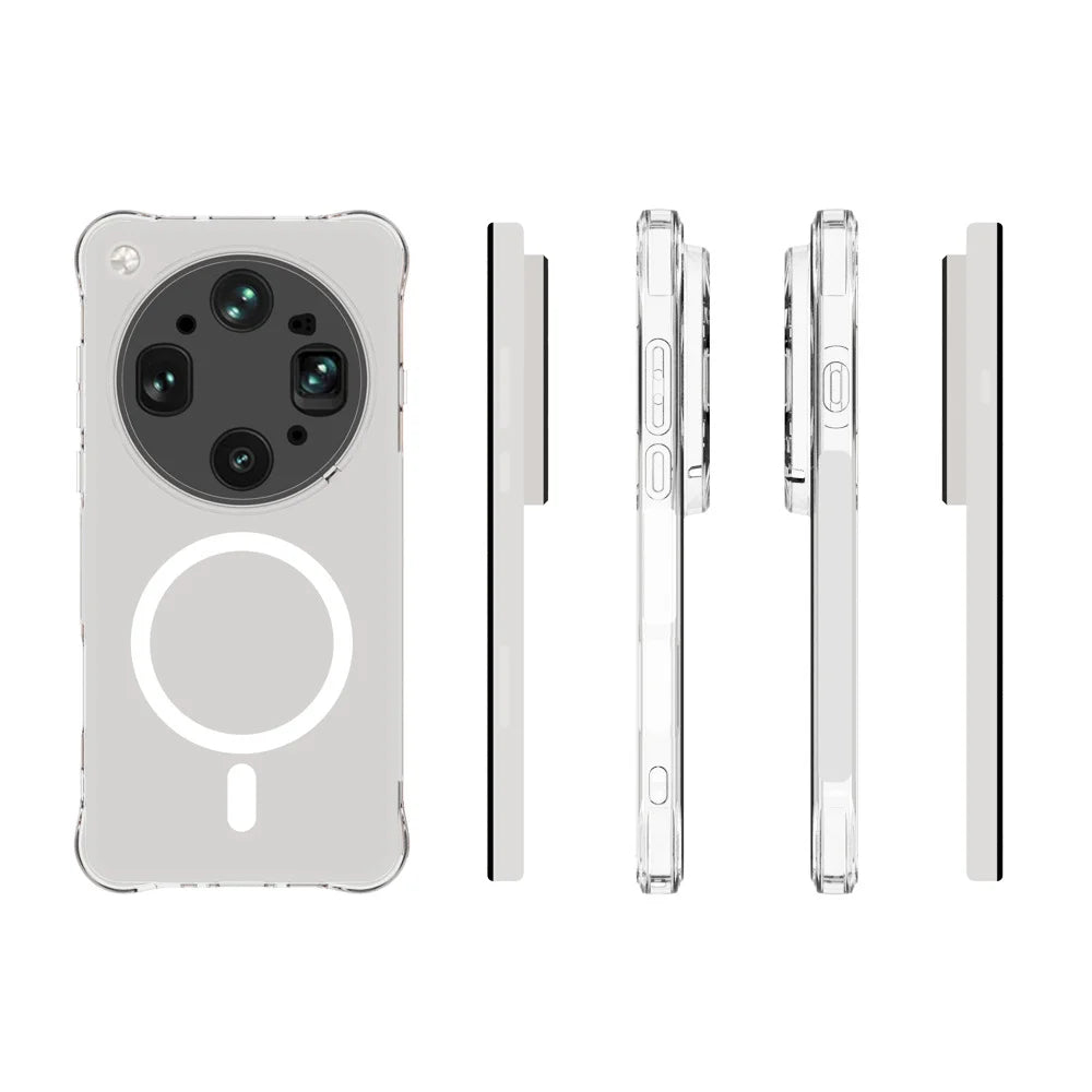WANLONFENG for Oppo Find X9 Ultra 5G WL2 Series 2.0mm Magnetic Case Clear TPU Phone Back Cover with Screen Films - Transparent - 6