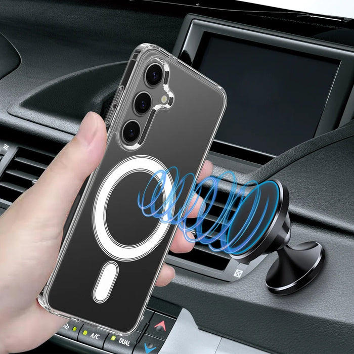 For Samsung Galaxy A27 5G Clear Phone Magnetic Case TPU + Acrylic Back Cover - Clear - 4