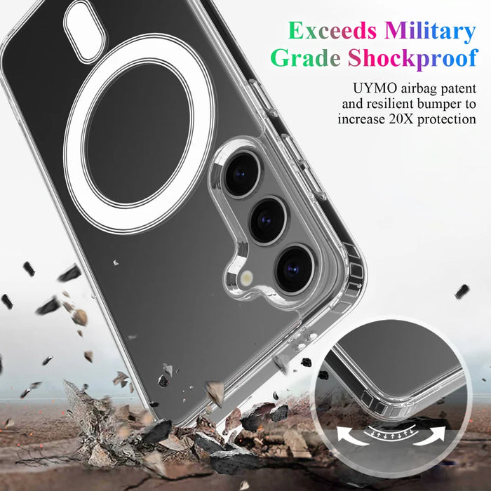 For Samsung Galaxy A27 5G Clear Phone Magnetic Case TPU + Acrylic Back Cover - Clear - 6