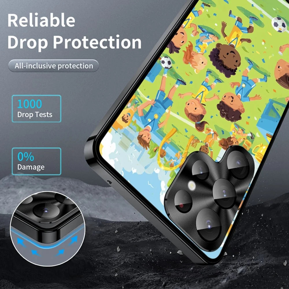 For Samsung Galaxy S25 Ultra Magnetic Case Football Pattern PC+TPU Protective Phone Cover with Lens Film - LK00428-81 - 3