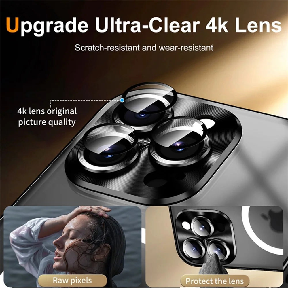 For iPhone 16 Pro Max Magnetic Case Football Pattern PC+TPU Protective Phone Cover with Lens Film - LK00428-081 - 7