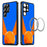 For Samsung Galaxy S23 Ultra Magnetic Case Football Pattern Print PC+TPU Phone Cover with Lens Film - LK00378-061 - 1