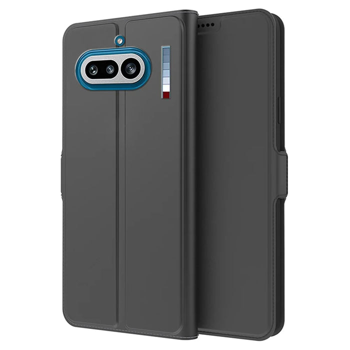 For Nothing Phone (4a) Case Shockproof TPU Inner Shell Leather Phone Cover Card Slot - Black - 1