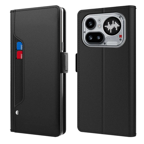 For Nothing Phone (4a) Pro Case PU+TPU Magnetic Flip Phone Cover with Stand - Black - 1