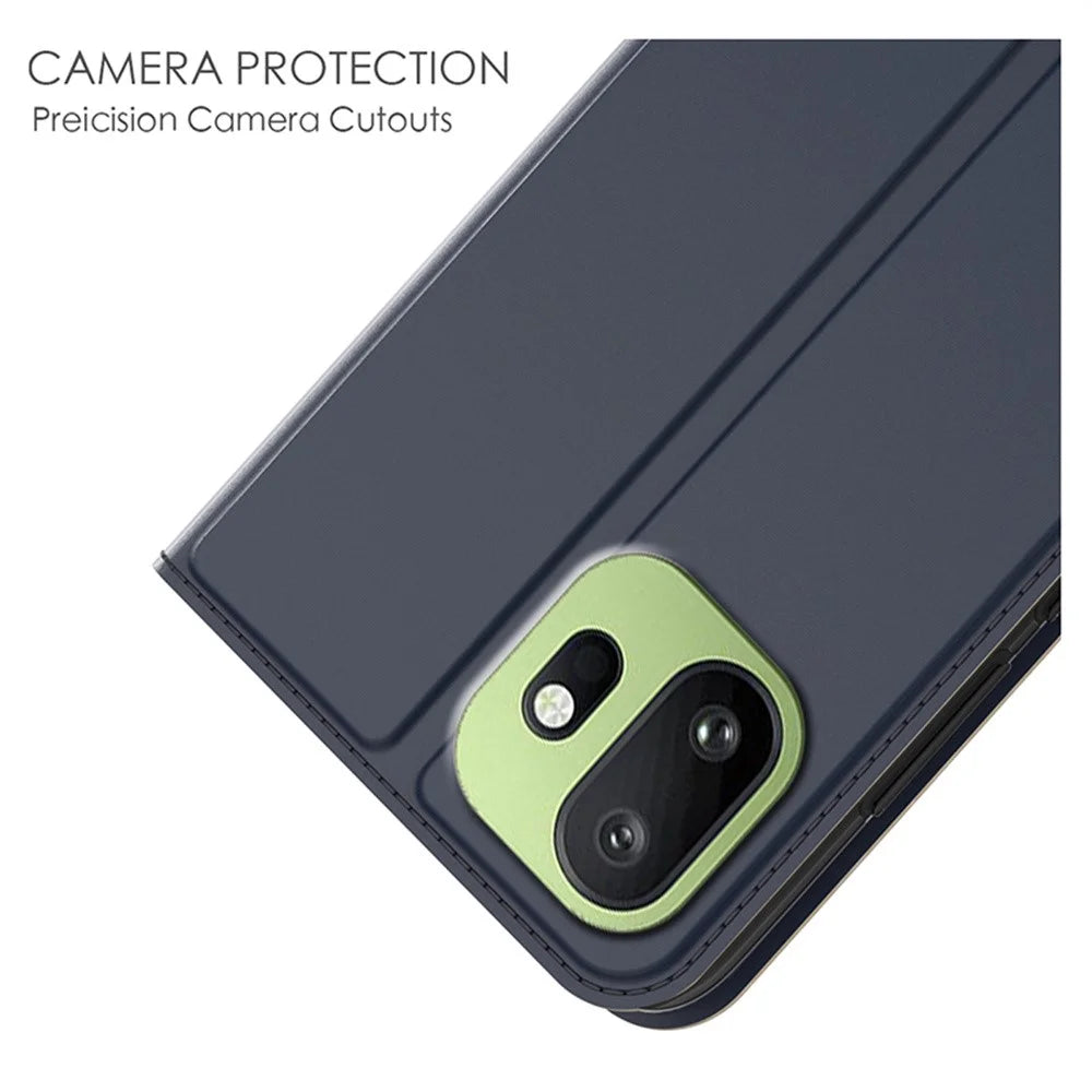 For OnePlus 15T 5G Case PU Leather Phone Cover with Card Holder Stand - Blue - 5