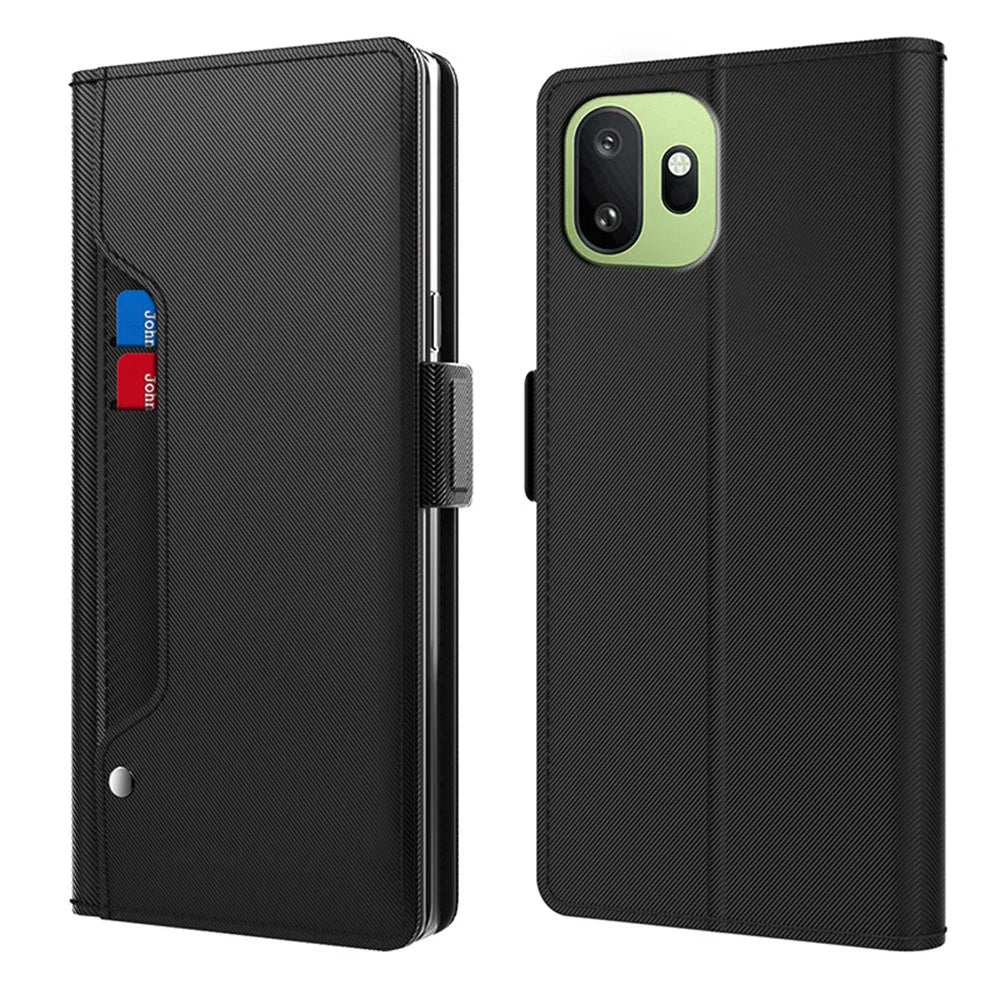 For OnePlus 15T 5G Case PU+TPU Magnetic Flip Phone Cover with Stand - Black - 1