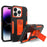 For iPhone 14 Pro Max Shockproof Kickstand Case TPU + PC Dual Layer Anti-Slip Defender Protective Phone Cover - Black / Orange - 1