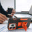 For iPhone 14 Pro Max Shockproof Kickstand Case TPU + PC Dual Layer Anti-Slip Defender Protective Phone Cover - Black / Orange - 2