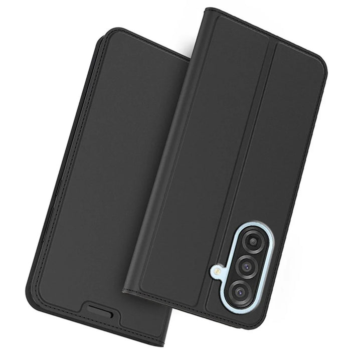 For Samsung Galaxy A27 5G Case PU Leather Phone Cover with Card Holder Stand - Black - 1