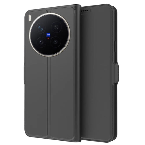 For vivo X300 Ultra 5G Case Shockproof TPU Inner Shell Leather Phone Cover Card Slot - Black - 1