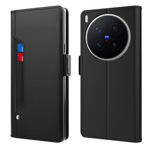 For vivo X300 Ultra 5G Case PU+TPU Magnetic Flip Phone Cover with Stand - Black - 1