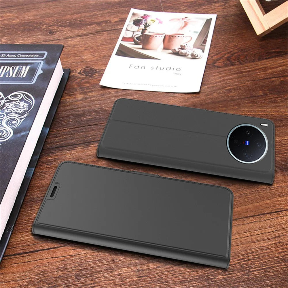 For vivo X300s 5G Case Shockproof TPU Inner Shell Leather Phone Cover Card Slot - Black - 7