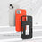 For iPhone 14 Plus Hybrid Hard PC Soft TPU Impact-Resistant Case Car Mount Kickstand Protective Phone Cover - Black / Orange - 5