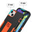For iPhone 14 Plus Hybrid Hard PC Soft TPU Impact-Resistant Case Car Mount Kickstand Protective Phone Cover - Black / Orange - 6