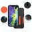 For iPhone 14 Plus Hybrid Hard PC Soft TPU Impact-Resistant Case Car Mount Kickstand Protective Phone Cover - Black / Orange - 7