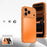 For iPhone 17 Pro Max Magnetic Case Metal Frame PC Back Phone Cover with Pop-Up Buckle - Orange - 2