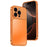 For iPhone 16 Pro Max Magnetic Case Metal Frame PC Back Phone Cover with Pop-Up Buckle - Orange - 1