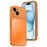 For iPhone 15 Magnetic Case Metal Frame PC Back Phone Cover with Pop-Up Buckle - Orange - 1