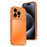 For iPhone 15 Pro Magnetic Case Metal Frame PC Back Phone Cover with Pop-Up Buckle - Orange - 1