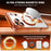 For iPhone 17 Pro Magnetic Case Electroplated Kickstand PC+TPU Protective Covr with Lens Film - Orange - 6