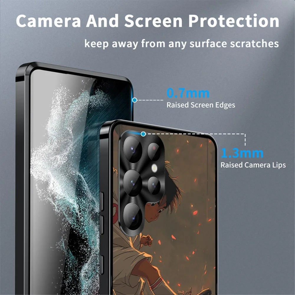 For Samsung Galaxy S25 Ultra Magnetic Case Football Pattern PC+TPU Protective Cover with Lens Film - LK00320-021 - 4
