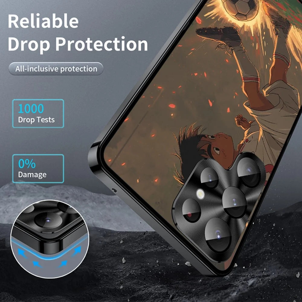 For Samsung Galaxy S24 Ultra Magnetic Case Football Pattern PC+TPU Protective Cover with Lens Film - LK00320-021 - 3