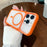 For iPhone 16 Pro Max Magnetic Case Large Viewing Window TPU + PC Shockproof Phone Cover - Orange - 2