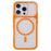 For iPhone 16 Pro Magnetic Case Large Viewing Window TPU + PC Shockproof Phone Cover - Orange - 1